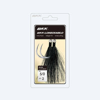 Lonediablo Bucktail Teaser Hook - Black/White Bucktail